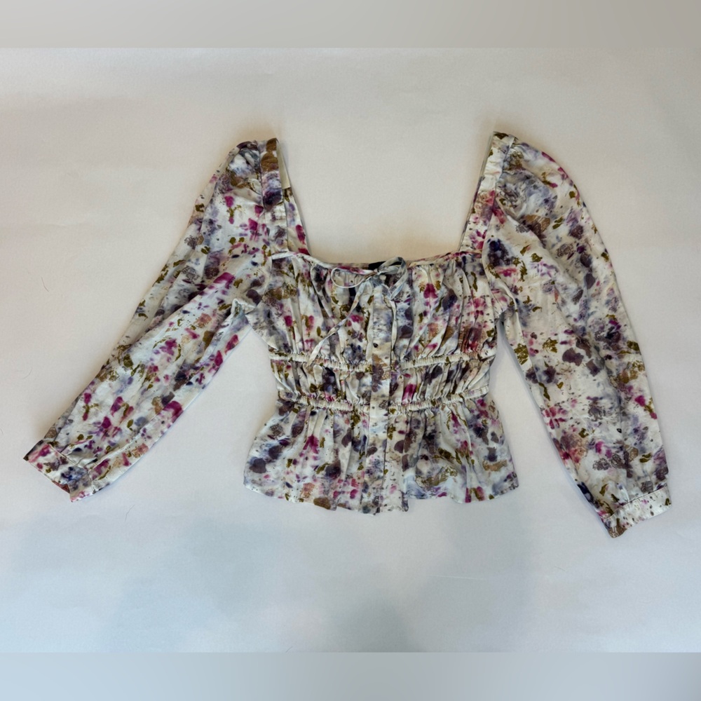J.Crew Floral Ruffle Peplum Blouse | Size 8 | Good Condition